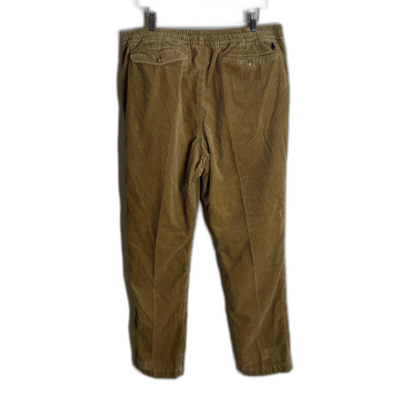 Polo Ralph Lauren Corduroy Pants Mens 2XL Tan Elastic Waist Drawstring Tapered - Picture 7 of 11